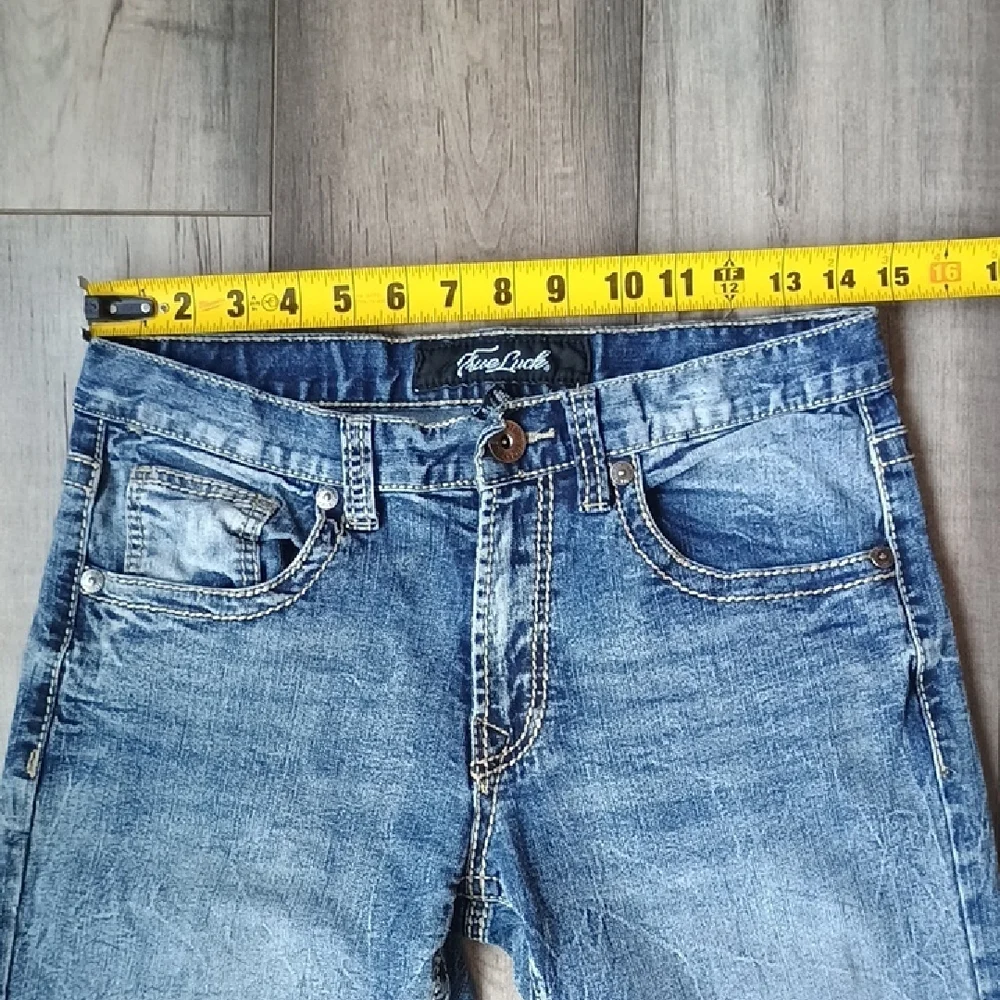 True Luck Jeans Classic Light Blue Men's Straight Jeans 30 X 32 - Picture 4 of 10